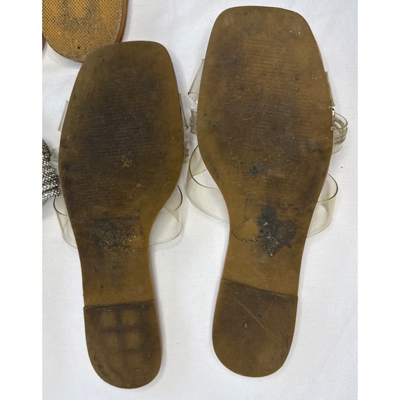 Lot 6 Women's Size 10 Sandals Slides Fashion Nova Old Navy Bling Shoes - Picture 7 of 11